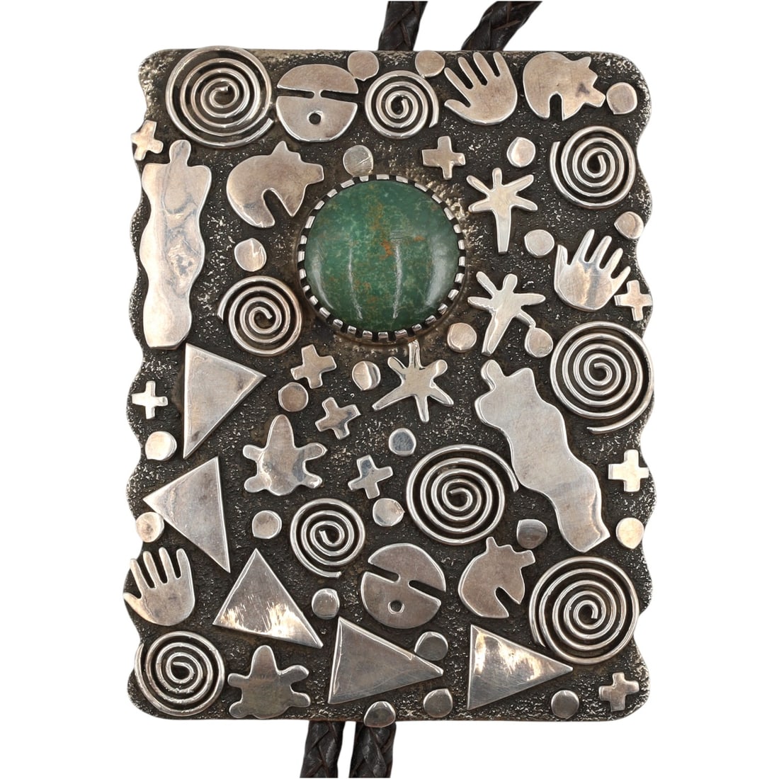 Alex Sanchez Navajo Sterling Fox Turquoise Bolo Tie (1 of 7)