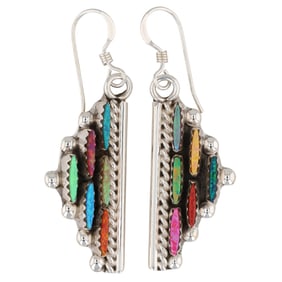 Roland Francisco Navajo Sterling Opal Earrings
