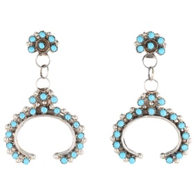 Joanne Cheama Zuni Sterling Turquoise Earrings