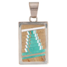 Tommy Jackson Navajo Sterling Inlay Pendant