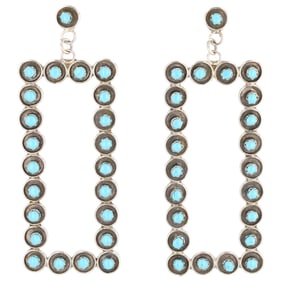Ashley Laate Zuni Sterling Turquoise Earrings