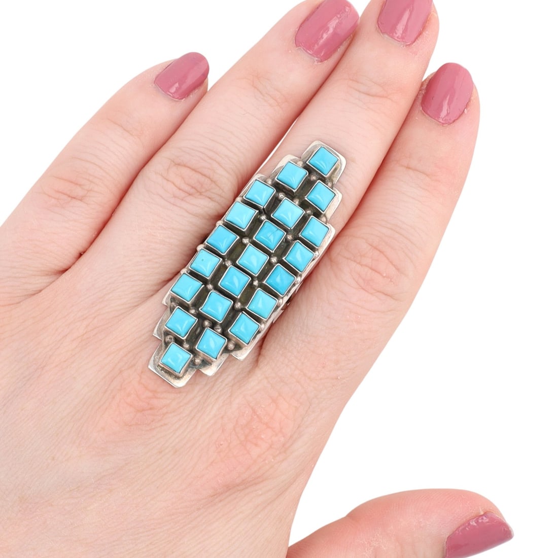 Scott Skeets Navajo Sterling Turquoise Corn Ring (1 of 7)