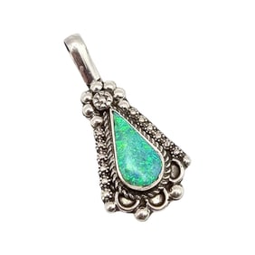 Yannette Yatsa Zuni Sterling Opal Pendant