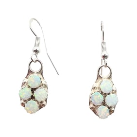 Swain Charley Zuni Sterling Opal Earrings