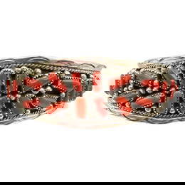Navajo Sterling Red Coral Bracelet by Anita Whitegoat