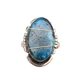 Sterling Kingman Turquoise Ring Sz 7 by Brandon Etcitty