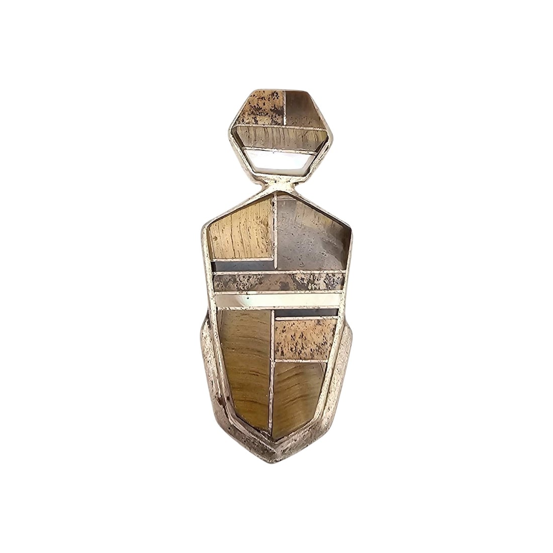 Wilson Dawes Navajo Sterling Earthtone Pendant (1 of 4)