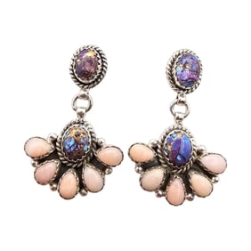 Hada Collection Sterling Pink Purple Mohave Earrings