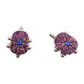 Sarah Bowannie Zuni Sterling Opal Earrings