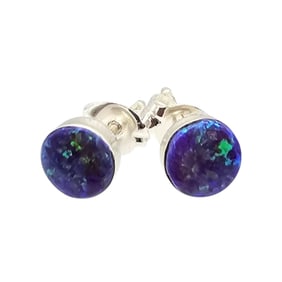 Mary Ann Neha Zuni Sterling Opal Stud Earrings