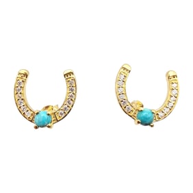 Hada Collection 14K Gold-Plated Sterling Horseshoe Earrings