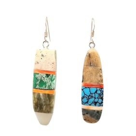 Allison White Navajo Multicolor Stone Earrings
