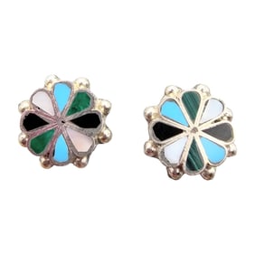 Carmichel Haloo Zuni Sterling Multi-Stone Earrings