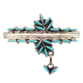 Zuni Sterling Turquoise Bracelet by E. Weeka