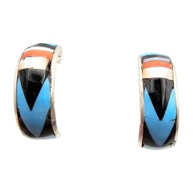 Zuni Gary Waseka Sterling Multi-Stone Earrings