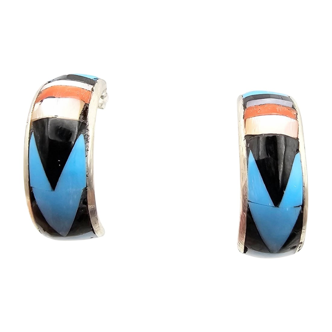 Zuni Gary Waseka Sterling Multi-Stone Earrings (1 of 4)