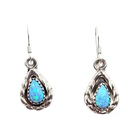 Annette Chiquit Navajo Sterling Opal Earrings
