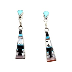 Jason Bobelu Zuni Sterling Multi-Stone Earrings