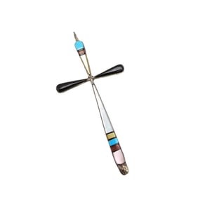 Sylvester Noeche Zuni Sterling Multicolor Cross Pendant