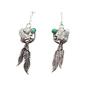 Annie Spencer Navajo Sterling Kingman Turquoise Earrings