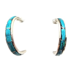 Debie Livingston Navajo Sterling Kingman Turquoise Earrings
