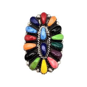 Juliana William Navajo Sterling Multi-Stone Ring Sz 6.5