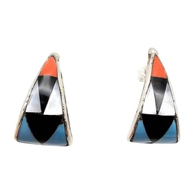 Carol Niiha Zuni Sterling Multicolor Earrings