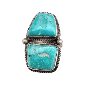 Timothy Yazzie Navajo Sterling Sonoran Turquoise Ring Sz 6.5