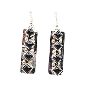 Jody Tsosie Navajo Black Onyx Earrings