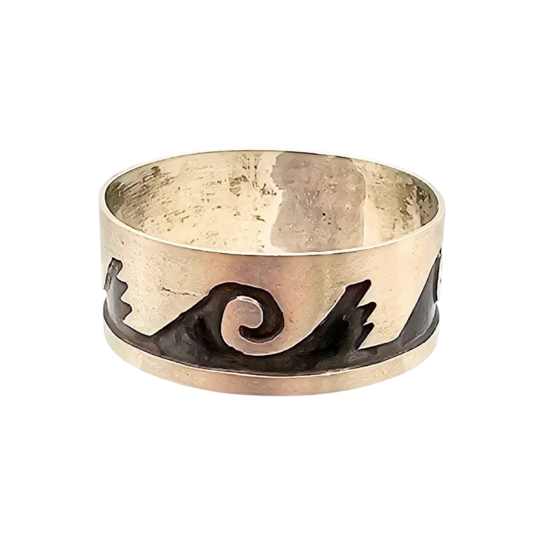 Stanley Gene Navajo Sterling Overlay Ring Sz 12 (1 of 4)