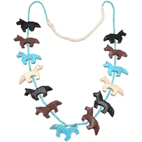Ben Livingston Navajo Fetish Animal Necklace