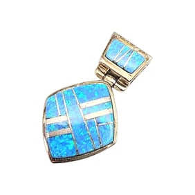 Pamela Daniels Navajo Sterling Opal Inlay Pendant
