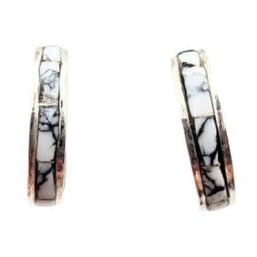 Jamie Johnson Navajo Sterling White Buffalo Earrings