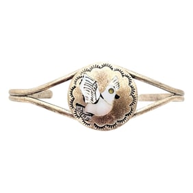 Sterling Quinton Quam Zuni Inlay Bird Bracelet