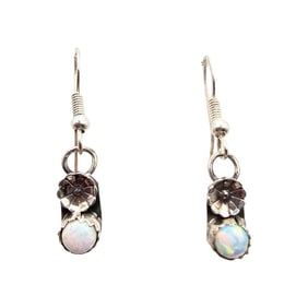 Janice Spencer Navajo Sterling Opal Earrings