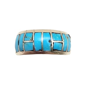 G.C. Zuni Sterling Turquoise Ring Sz 9.5