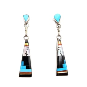 Jason Bobelu Zuni Sterling Multi-Stone Earrings