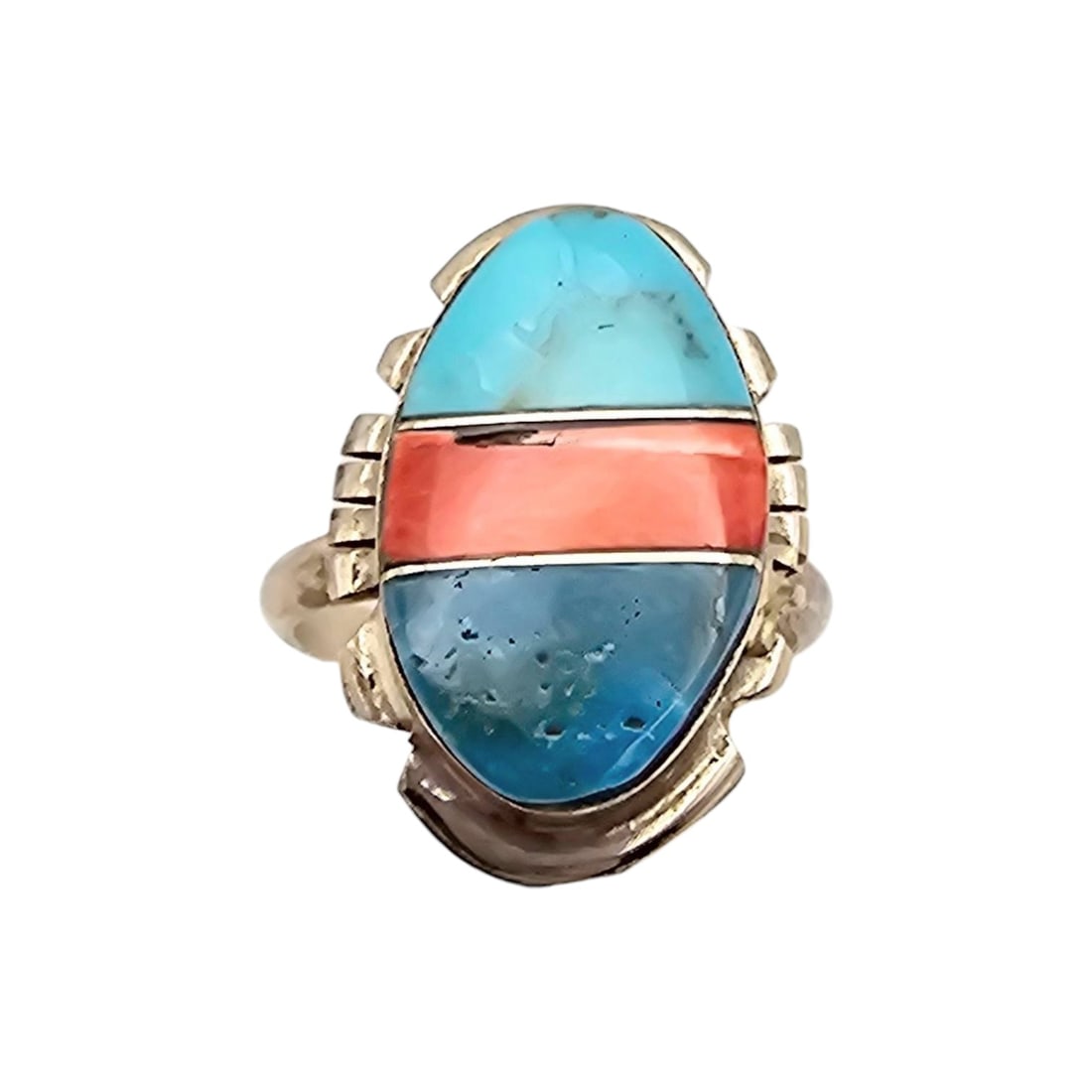 Navajo Sterling Multi-Stone Ring Sz 10 (1 of 5)