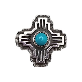 Hiram Largo Navajo Sterling Kingman Turquoise Ring Sz 9