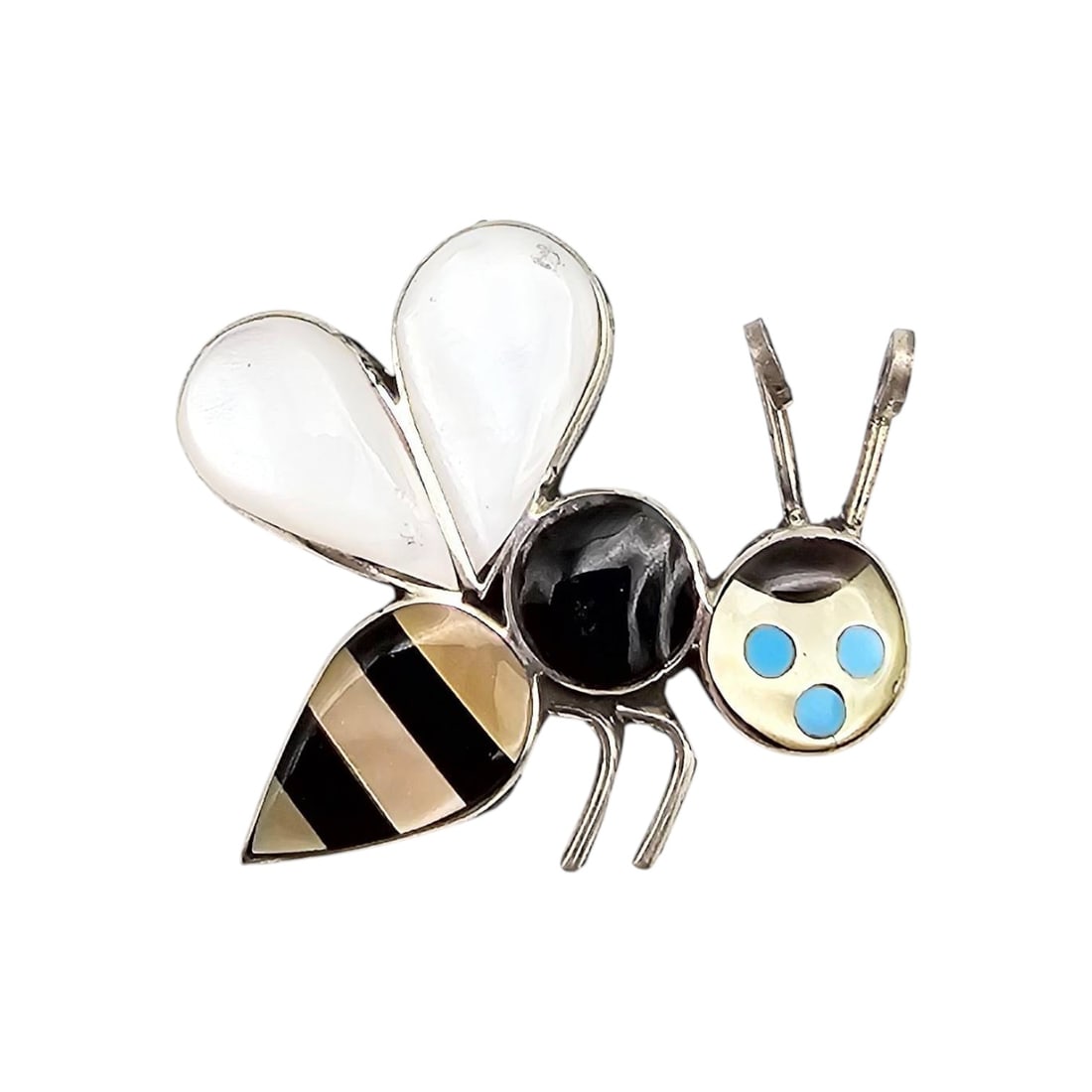 Angus Ahiyite Zuni Sterling Multi-Stone Bee Pendant (1 of 4)