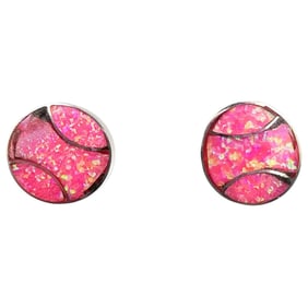 Carmichel Halo Zuni Sterling Opal Earrings