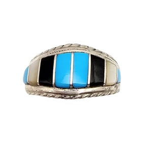 Sterling Zuni Multi-Stone Ring by Miranda Paynesta Sz 8