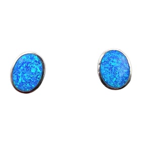 Angie Rosetta Zuni Artist Sterling Opal Earrings