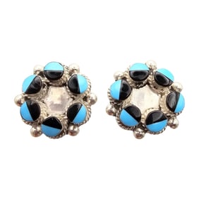 Floenda Lonasee Zuni Sterling Multi-Stone Earrings
