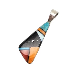 Germane Smith Navajo Sterling Multi-Stone Pendant