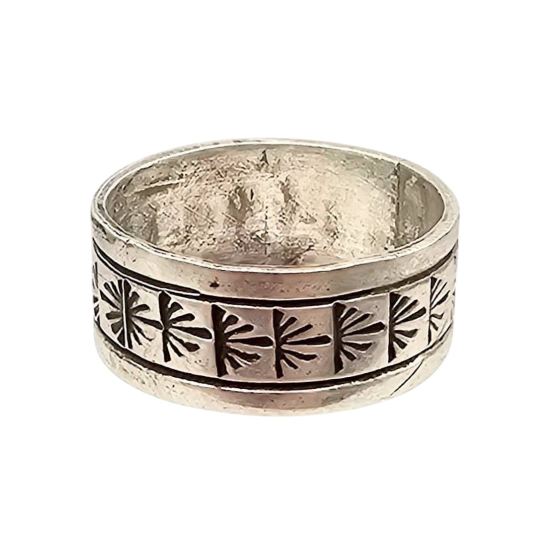 Rick Enriquez Navajo Sterling Overlay Ring Sz 9 (1 of 4)