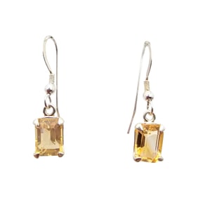 Russell Sam Navajo Citrine Earrings in Sterling