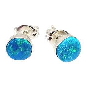 Mary Ann Neha Zuni Sterling Opal Stud Earrings