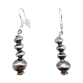 Treva Jim Navajo Sterling Pearl Earrings