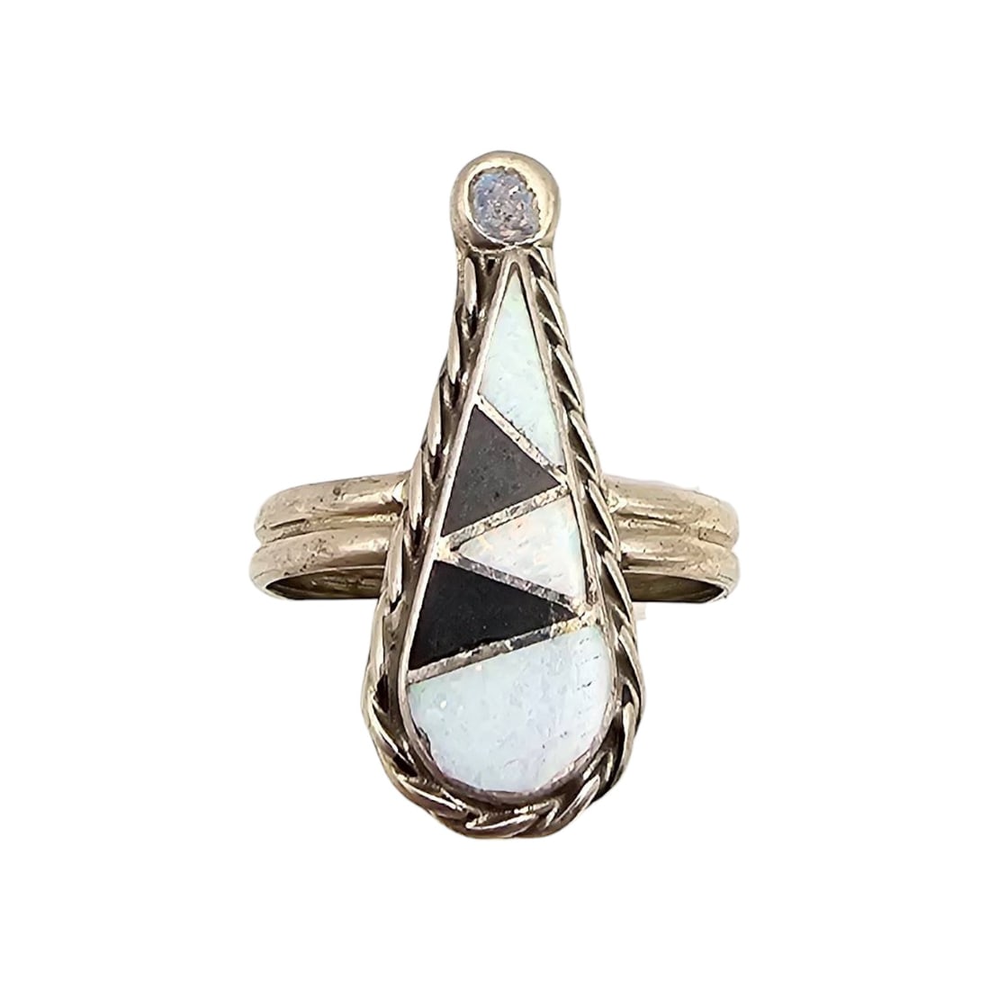 Swain Charlie Zuni Sterling Multicolor Ring Sz 7 (1 of 4)